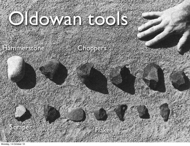 Earliest recognized stone tool culture Oldowan tools found primarily