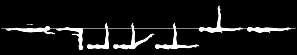 325 SUBALINA 2.2 A Somersub is executed to a Submerged Ballet Leg Position. As the body rises a Catalina Rotation is executed. The horizontal leg is lifted to Vertical Position.