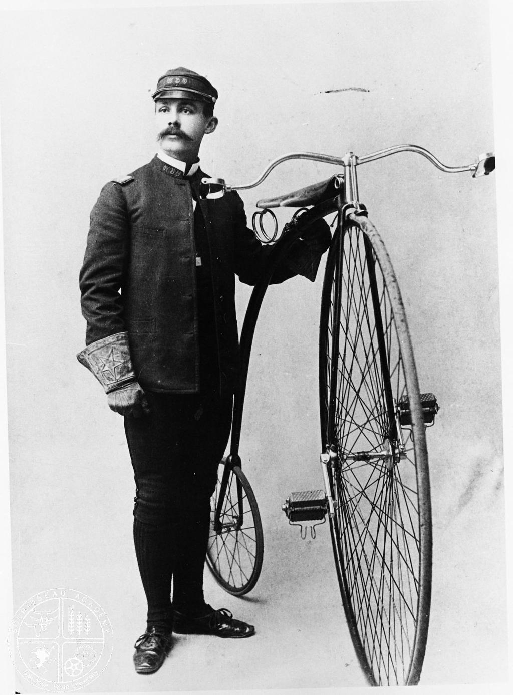 [16] George Owen and his Ordinary, circa 1891. High wheel bicycles, also called ordinaries, introduced cycling to Santa Clara County in the 1880s.