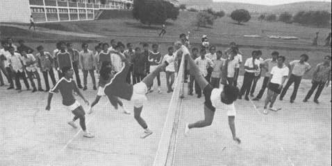 A sepak takraw match. PRESENT ORGANISATION OF THE OCM The present Statutes came into force on 15th August 1953. Composition The OCM is made up of representatives of 29 national sports federations.
