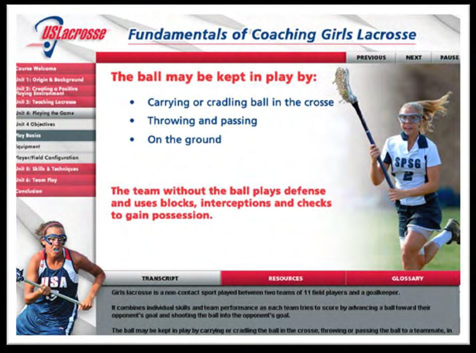 The US Lacrosse Level 1 Online Courses build on the information covered in the Learn to