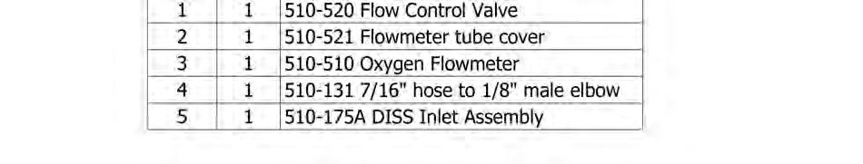 Figure 10-16 510-176A Oxygen Flowmeter Assembly
