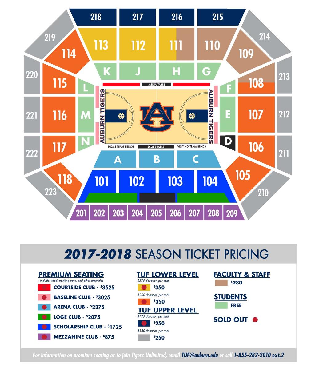 Priority in ordering renewable season tickets for Auburn men s basketball Chairback seat Opportunity to purchase postseason basketball tickets (certain restrictions apply) Quarterly issues of Tiger