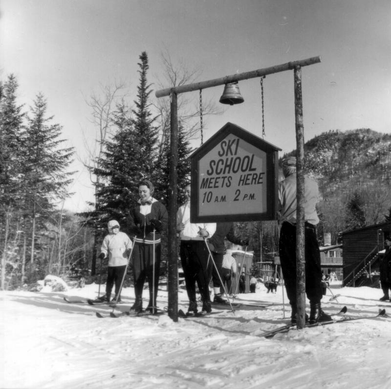 early days: three mountains and the development of skiing Eager skiers awaiting their lessons LS 10734 Skiers in a