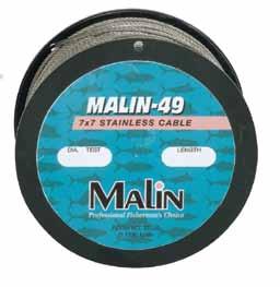 10 7 X 7, Malin - 9 Stainless Steel Cable Malin - 9 is constructed using 9 individual strands of the highest quality stainless steel wire.