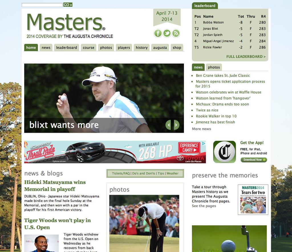 DURING APRIL 2015 DIGITAL TARGETED OPPORTUNITIES & RATES GENERAL ONLINE RATES NORTH BANNER 728X90 10-29,999 Impressions 8.3 million page views for Augusta.com with 1.3 million on leaderboard.