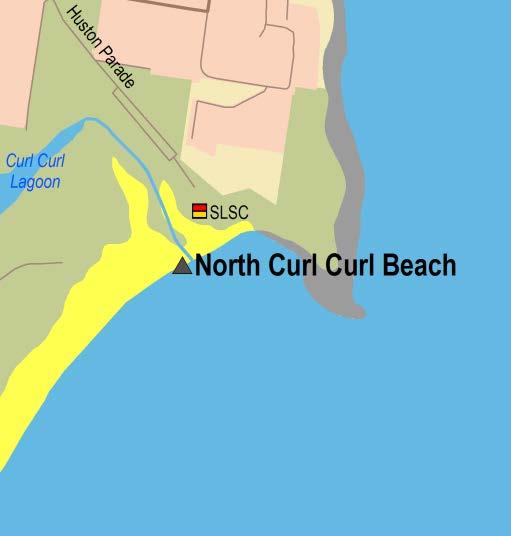 Sydney Region Northern Sydney (Pittwater to Manly) North Curl Curl Beach Beach Suitability Grade: G. North Curl Curl Beach is safest in the northern corner.