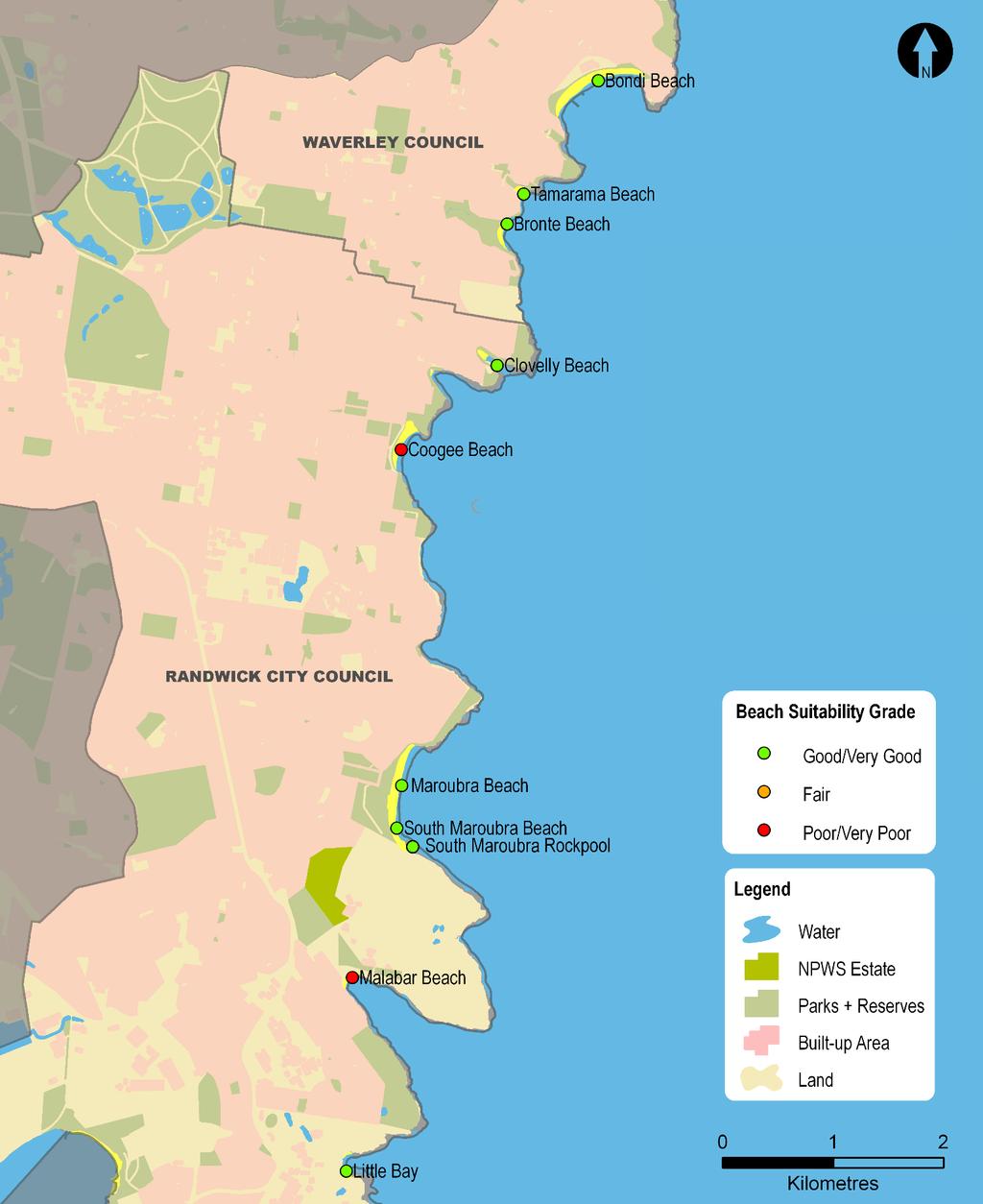 Sydney Region Central Sydney (Bondi to Little Bay and Sydney Harbour) Sampling sites