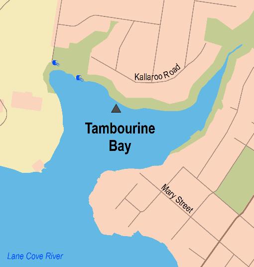 Sydney Region Central Sydney (Bondi to Little Bay and Sydney Harbour) Tambourine Bay Beach Suitability Grade: G. Tambourine Bay is located in the lower Lane Cove River.