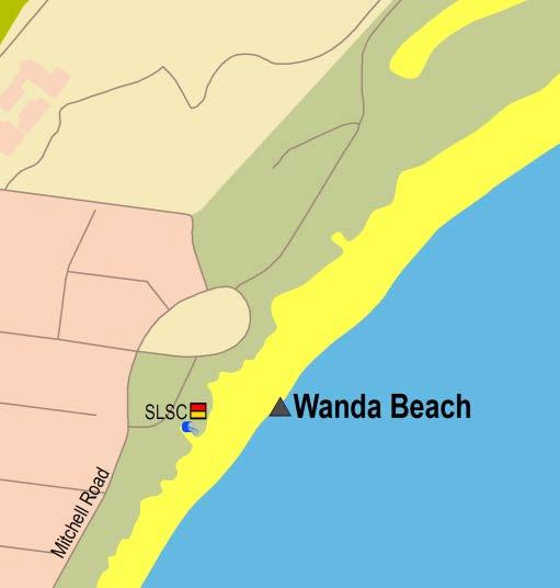 Sydney Region Southern Sydney (Sutherland and Southern Harbours) Wanda Beach Beach Suitability Grade: VG. Wanda, Elouera and North Cronulla beaches form a 1.