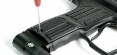 When the trigger pin moves freely inside the frame use a small hex key to push the trigger pin out of the frame