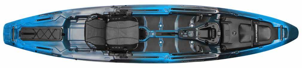Rectangular Stern Hatch w/ Bungee and SlideTrax TM Security Bars (4) Paddle Park AirPro MAX Seating System w/ Extended Travel Self-Bailing Scupper Holes Removable Utility Pod Cover Bow Storage Hood