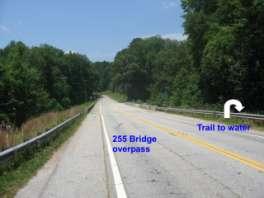 2. GA Highway 255 Bridge River Mile 5.9 Ownership: GA-DOT Location: Road shoulder at bridge crossing on southeast quadrant.