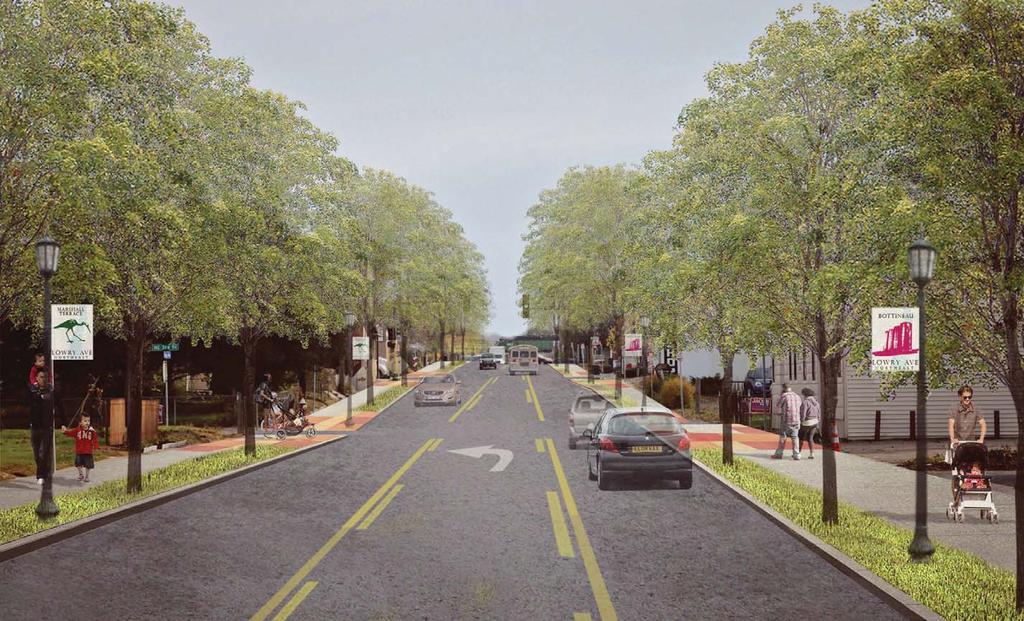 Existing and proposed view at 3rd Street