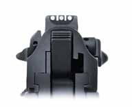 The tab is located on the right side of the pistol s slide, near the cartridge chamber, and can be both seen and felt, allowing the user to check the chamber at night by feel or during the day by