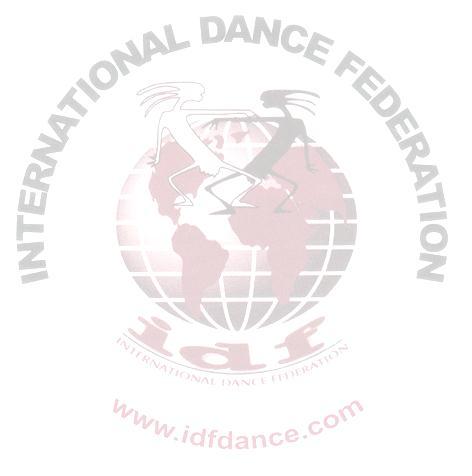 INTERNATIONAL DANCE FEDERATION TECHNICAL RULES DISCIPLINE: BREAK DANCE TIPOLOGIES: BREAK DANCE SOLO: Male Female BREAK DANCE COUPLE: Two (2) dancers: one (1) Male and one (1) Female BREAK DANCE DUO: