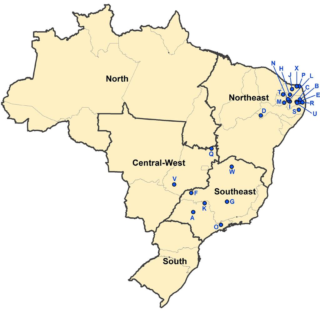 J.C.C. Panetto et al. 4 Figure 1. Location of the Brazilian Red Sindhi herds included in the study.
