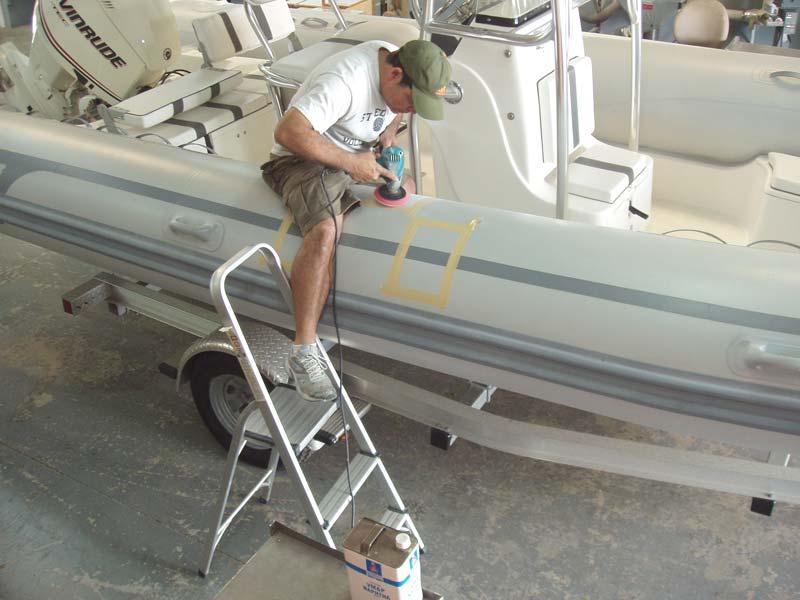 Step 5: Prepare the boat surface for the adhesive 5.