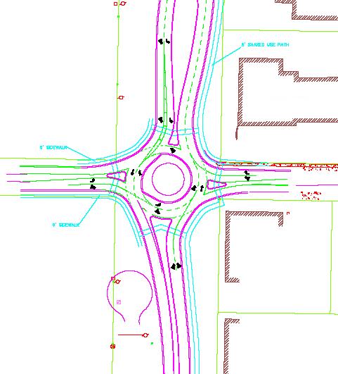 The roundabouts operational characteristics, low delay and improved safety provides excellent mobility, ingress and egress thru equal priority