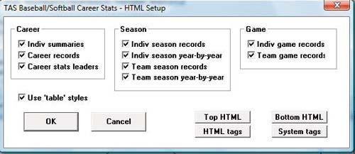 HTML generation 114 --Select Reports All-time results vs opponent -- generates a report with all results against a selected opponent (note this uses the Team code values entered in the Alltime