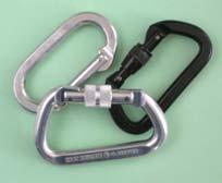 The focal points of the anchors were connected using a single CMC locking offset D carabiner rated at 3kN. Incidental rigging employed CMC locking D carabiners rated at 27kN.