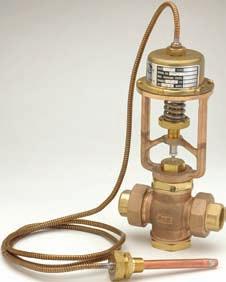 SH VLVE LT Reverse-cting Temperature Regulator For ryogenic Service rass union ends; bronze body and trim; copper capillary armor and bellows; Teflon gasket and packing; stainless steel spring;