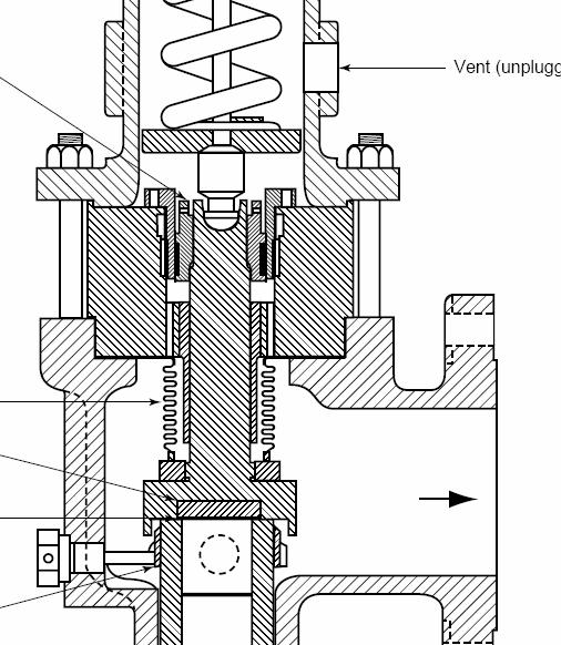 2.5.3 Balanced-Bellows Safety Valves with Auxiliary Balanced Piston Figure 2.5.3-1: API 520-1, Figure 4 Balanced-bellows pressure relief valve with an auxiliary balanced piston The API 520-1 figure 4