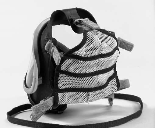 Note: It is important to have the folded side of the elastic strap face up, so the strap will lay flush against the head when it is pulled tight. d.