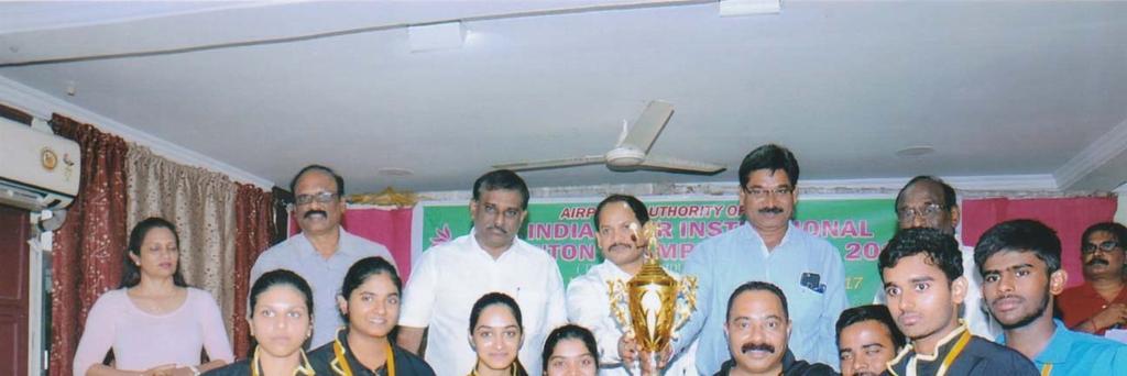 BADMINTON AAI team participated in the Inter-Institutional Badminton Tournament which was organized by Andhra Pradesh Badminton Association at Vijayawada from 8 th to 11 th August 2017 where our team