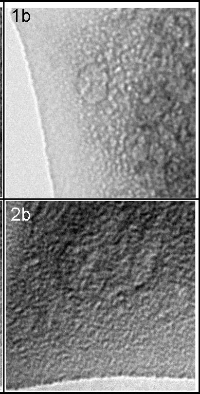 Effects of Au irradiation on He bubbles at high temperature 50nm Specimen subjected to a temperature ramp Recorded at 1045 C Mean bubble size: 1.5nm Specimen subjected both to an irradiation with 9.