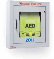 Wall Cabinet Alarmed AED wall cabinet holds AED Plus (without carry case) and one spare set of electrodes Meets