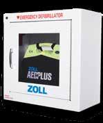 9-inch alarmed wall cabinet accommodates AED Plus in carry case with one spare set of electrodes Part#