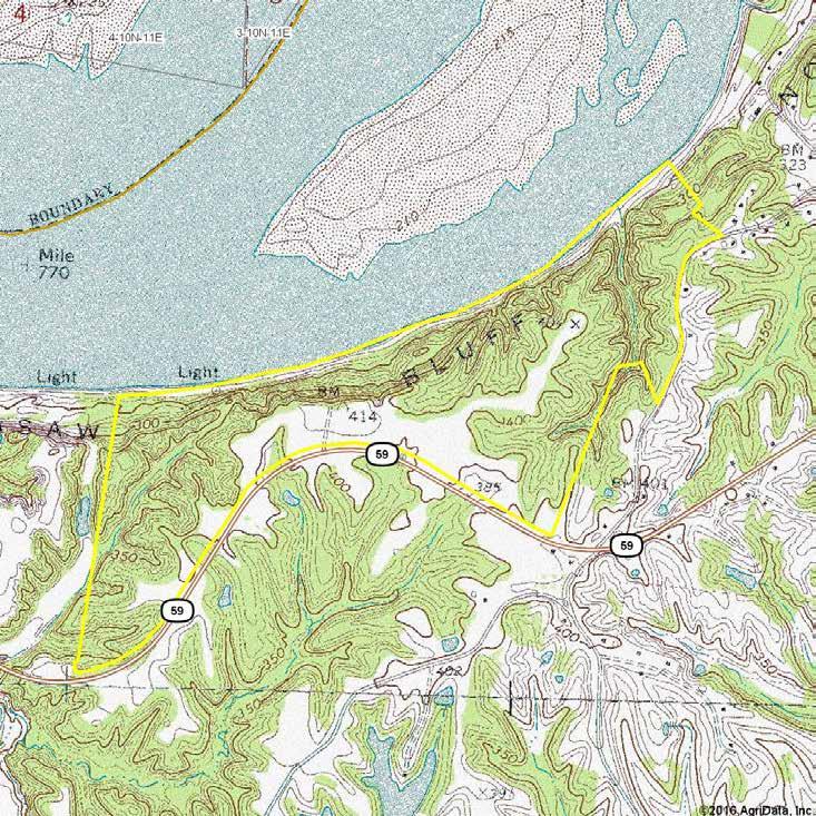 PROPERTY TOPOGRAPHY (RIVER BLUFF TRACT) map center: 35 30' 32.