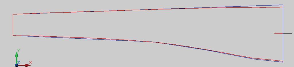 Fig. 5.11 Relationship between solidity and tip speed ratio is shown in the graph of rotor solidity vs. tip speed ratio for NACA 4415 airfoil with deign C L =1.0 [2] Fig. 5.12 Rotor solidity is less for a twisted blade (red) as compared to a non twisted blade (blue) having same chord distribution In figure 5.