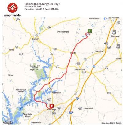 Route options include 30, 60, and a Century ride. This Ride will start at Blalock Lakes - blalocklakes.com, a sporting club and community.