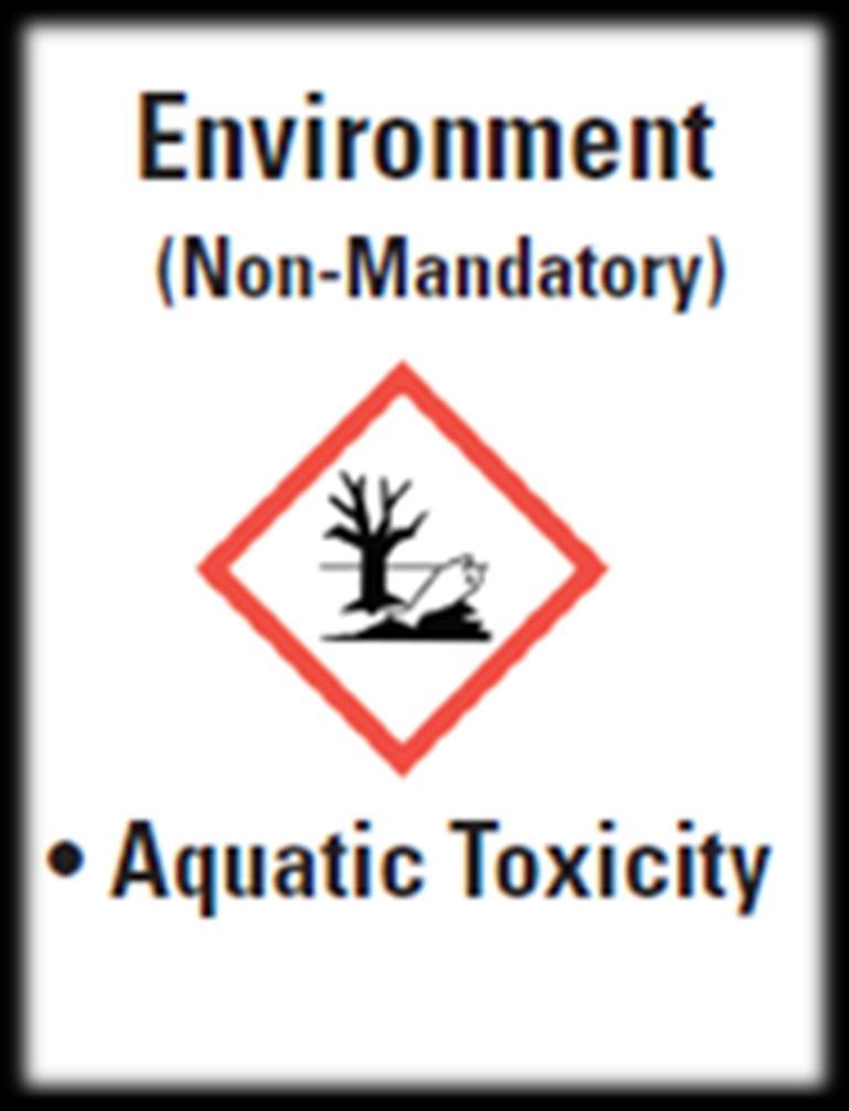 HAZARD COMMUNICATION: PICTOGRAMS The Environment pictogram is a non-mandatory category for
