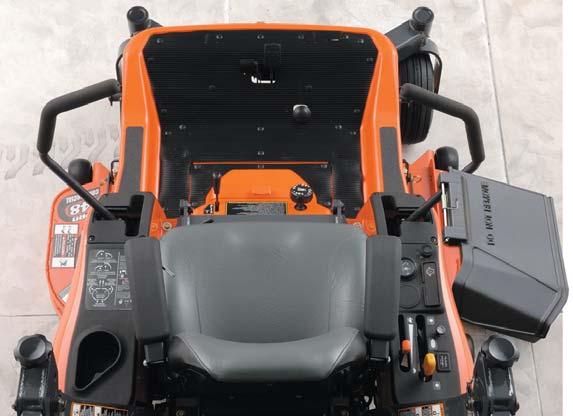 of a compact mower with GASOLINE ENGINE MODELS ZG227 54" Pro coercial mower 27HP Kubota gasoline engine