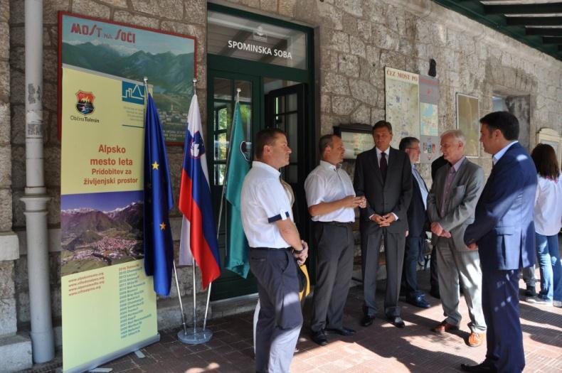 Ceremony of the 110 th anniversary of Bohinj railway construction Reception for the Slovenian president Borut Pahor at the train station Most