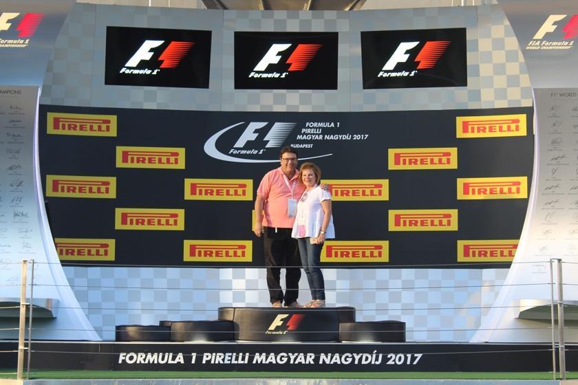 the famed F1 podium, the site of countless celebratory scenes.
