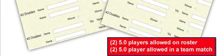 Allows two (2) Plus (+) player to compete in a team match when the Plus(+) NTRP level utilizes