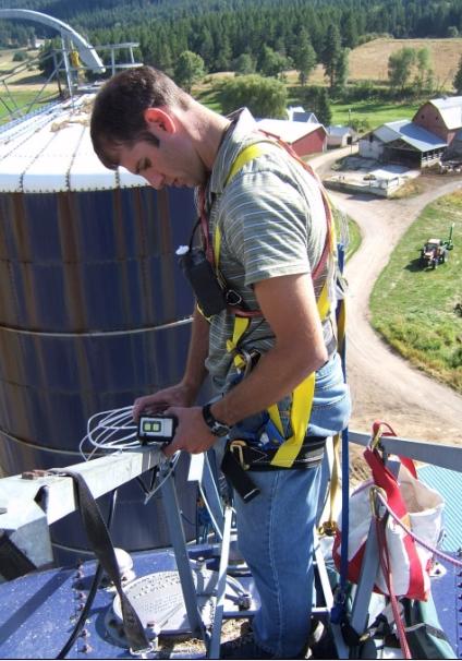 Sampling Challenges Sampling at height (~90 ft) Fall Protection: full body harness with double