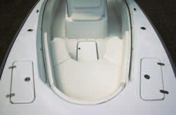 The bow seating redefines comfort offshore while increasing the storage under the cushions to 572 quarts.