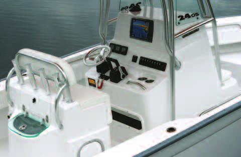 It s molded top deck and transom area afford practical results with the snag free