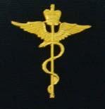 RAAF Medical Badge RAAF Medical Badge 21 Gilt metal Medical Branch badges of a winged Rod of Aesculapius surmounted by a crown. Qualification criteria is outlined in Paragraph 17.