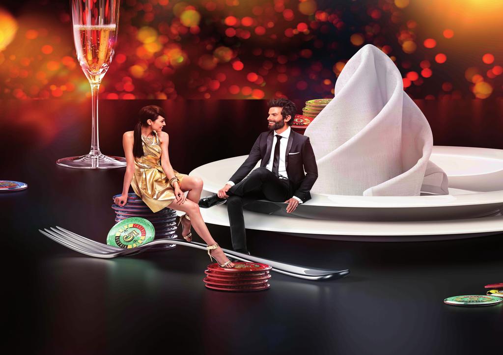 DINNER & CASINO Sociability customised programmes fun & games evening entertainment four-course meal in the Casino restaurant enjoying an unforgettable evening together welcome chips worth 20,00