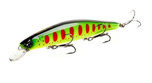 To ensure roll stability, there are five balls located in special compartments of the lure: three in the head end, and two in the tail end.