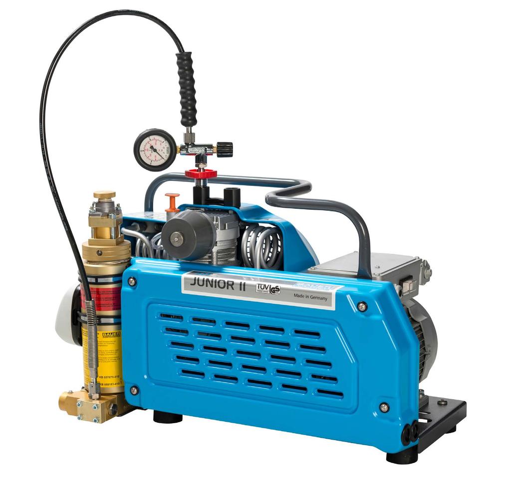 BAUER KOMPRESSOREN the COMPACT-LINE JUNIOR II Custom tailored to mobile operations The most compact mobile unit of our COMPACT LINE compressor range The JUNIOR II is a global classic with more than