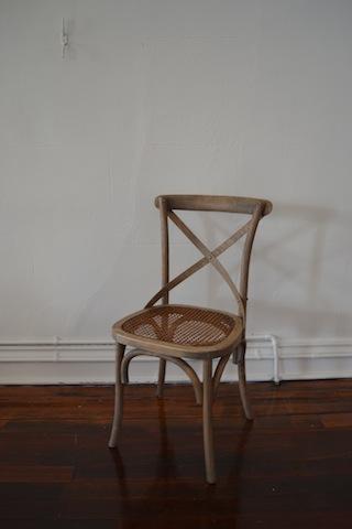 white bentwood chair H 900mm W 410mm $9.00 (Qty 420) + cushion $3.