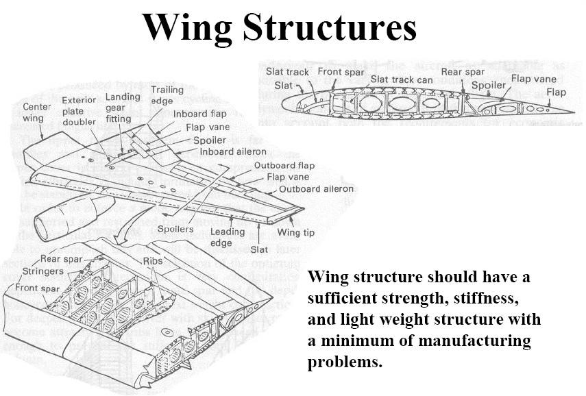 Prevents wing skin buckling Transfers primary
