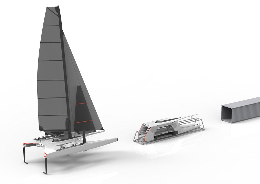 CONCEPT 02 Concept The boat concept centers around the desire for high performance foiling, but married with the practical side of operating on a multiple venue circuit.